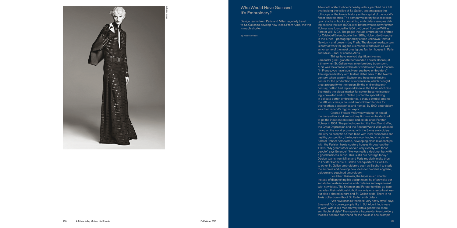 Buchseite aus Akris. A Century in Fashion